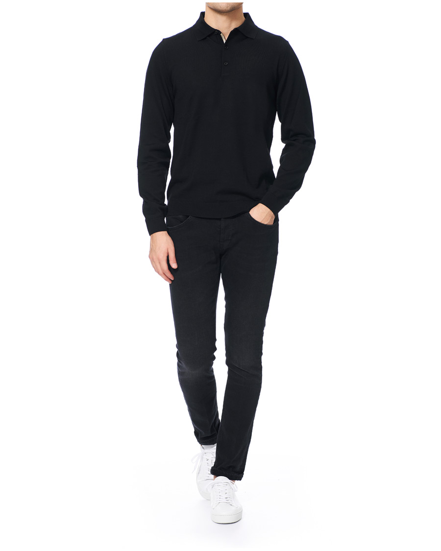Herre | Gensere | BOSS BLACK | BOSS Grayson Extra Fine Merino Knitted Poloshirt Black