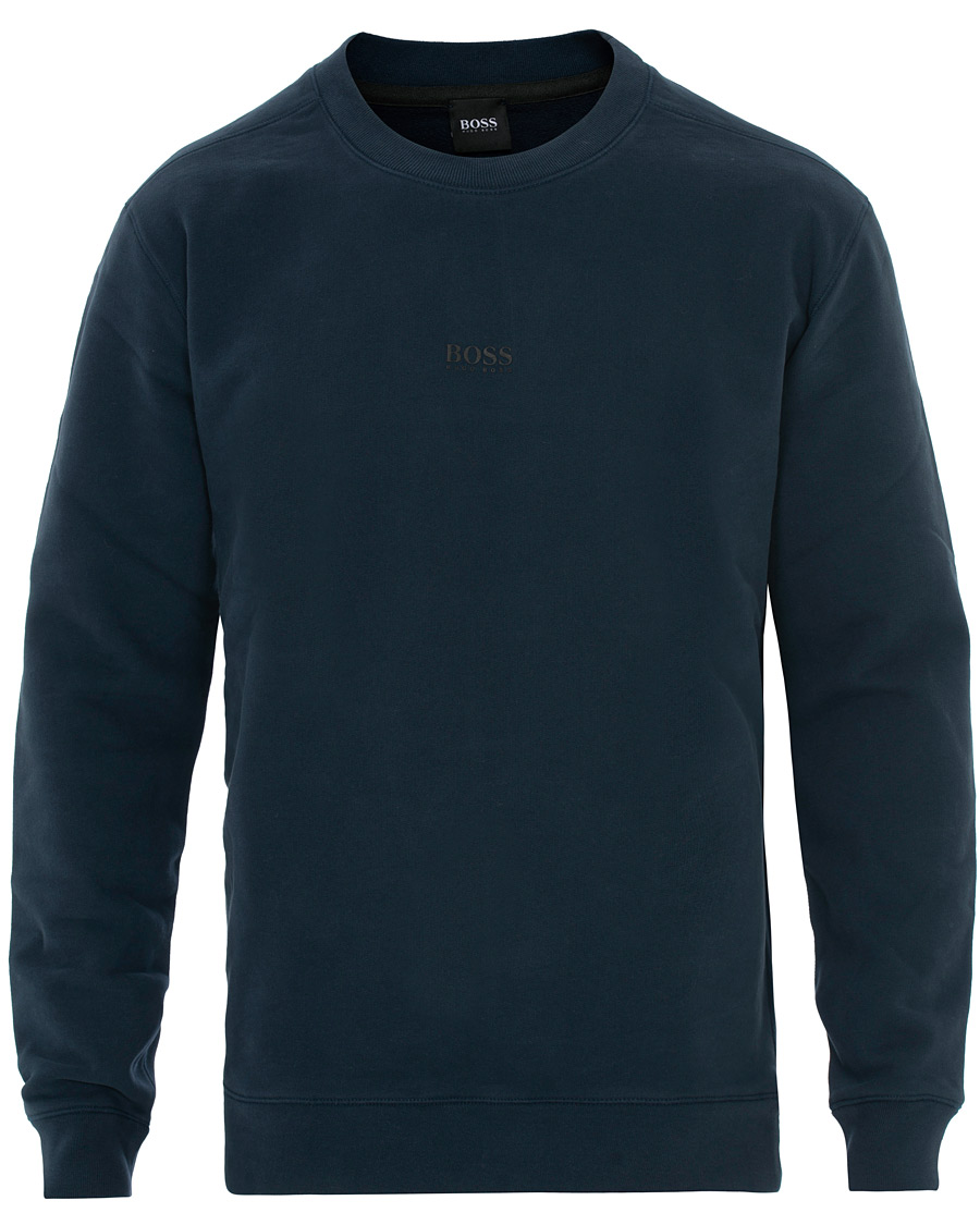 Herre | Gensere | BOSS ORANGE | BOSS Casual Weevo Logo Crew Neck Sweatshirt Dark Blue