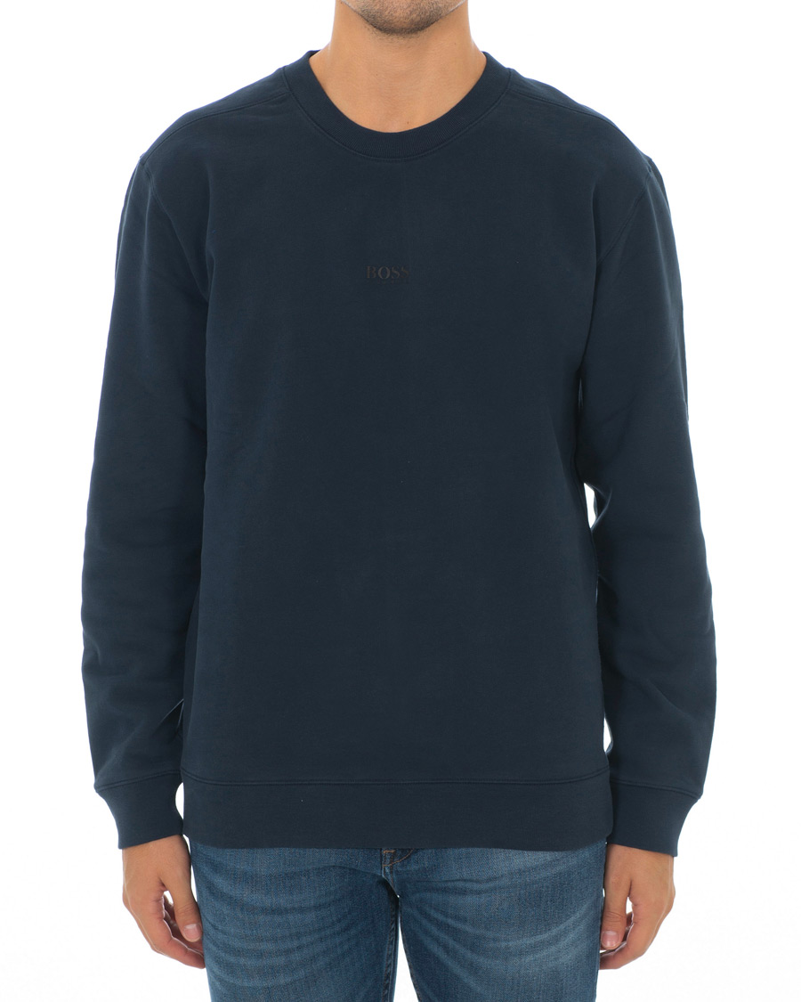 Herre | Gensere | BOSS ORANGE | BOSS Casual Weevo Logo Crew Neck Sweatshirt Dark Blue