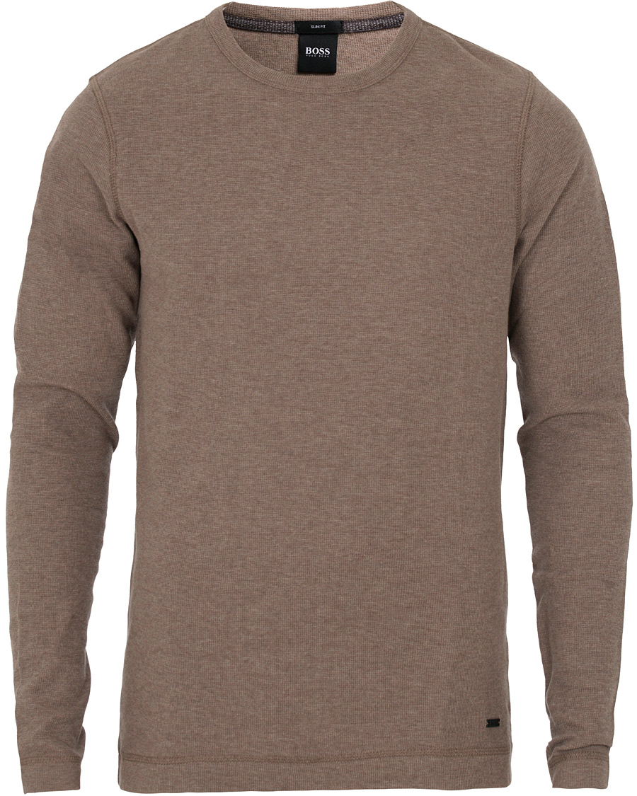 Herre | Gensere | BOSS ORANGE | BOSS Casual Tempest Fine Heather Waffle Pullover Dark Grey