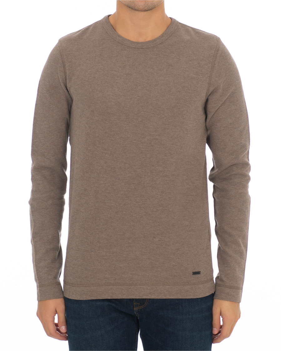 Herre | Gensere | BOSS ORANGE | BOSS Casual Tempest Fine Heather Waffle Pullover Dark Grey