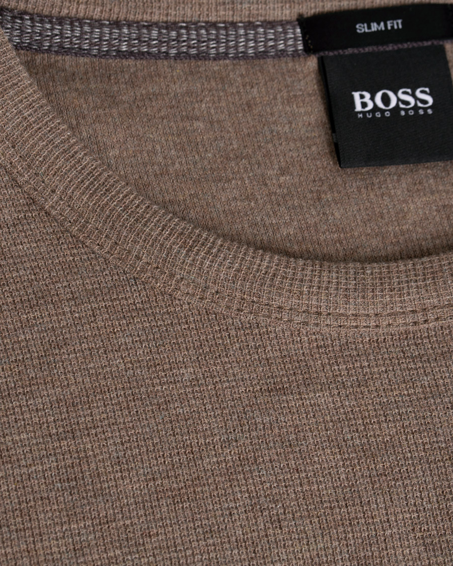 Herre | Gensere | BOSS ORANGE | BOSS Casual Tempest Fine Heather Waffle Pullover Dark Grey