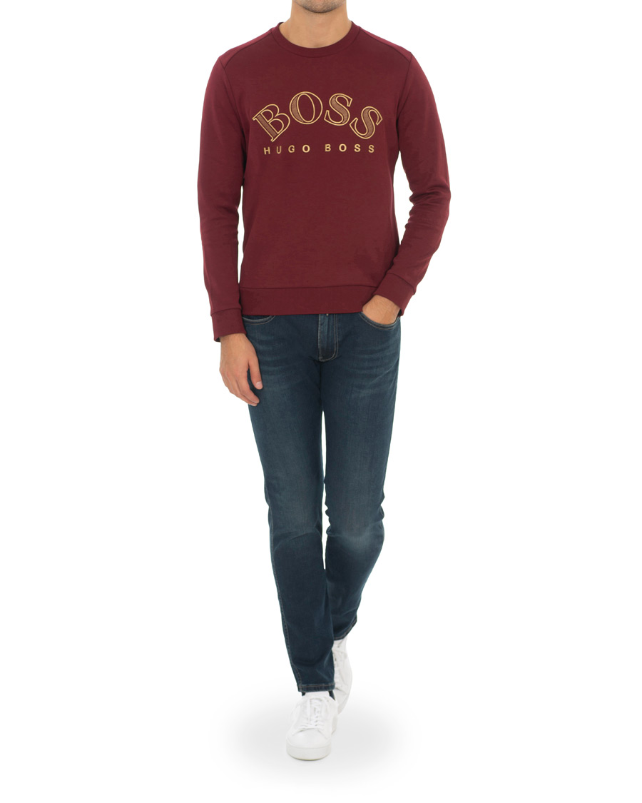 Herre | Gensere | BOSS GREEN | BOSS Athleisure Salbo Crew Neck Sweathirt Dark Pink