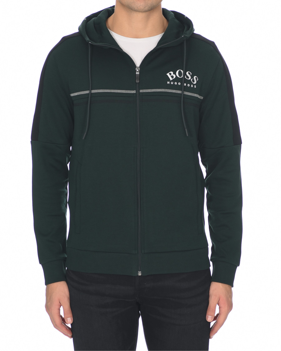Herre | Gensere | BOSS GREEN | BOSS Athleisure Saggy Full Zip Hoodie Open Green