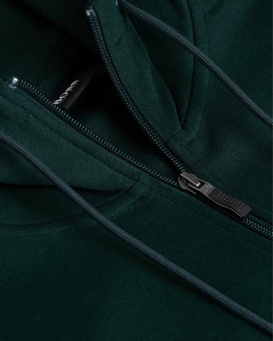 Herre | Gensere | BOSS GREEN | BOSS Athleisure Saggy Full Zip Hoodie Open Green