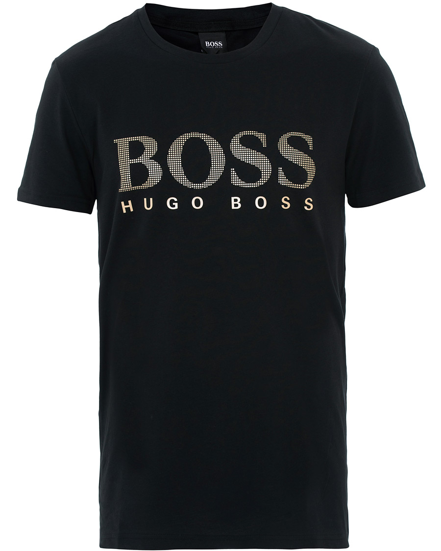 Herre | T-Shirts | BOSS BLACK | BOSS Logo Crew Neck Tee Black/Gold