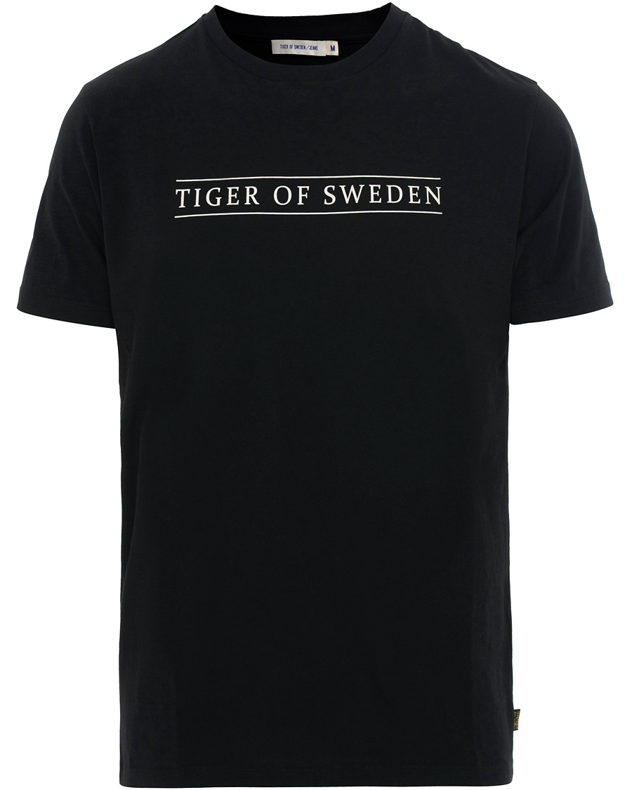 Herre | T-Shirts | Tiger of Sweden Jeans | Fleek Printed Crew Neck Tee Black