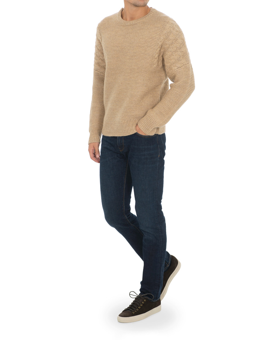 Herre | Gensere | Tiger of Sweden | Pike Wool Structured Knitted Sweatshirt Beige