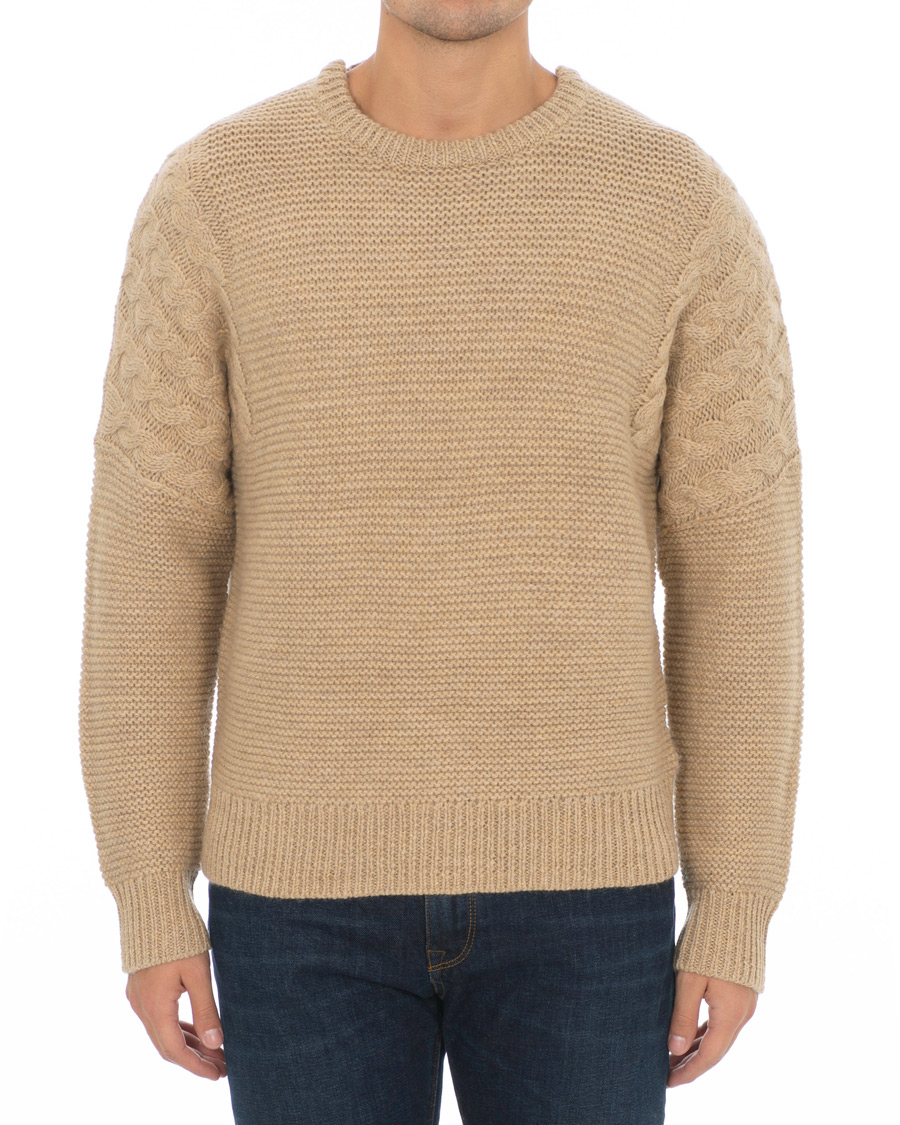 Herre | Gensere | Tiger of Sweden | Pike Wool Structured Knitted Sweatshirt Beige
