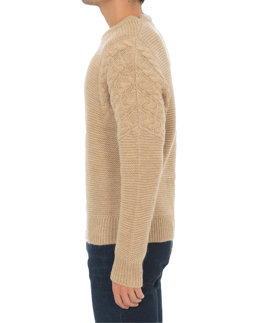 Herre | Gensere | Tiger of Sweden | Pike Wool Structured Knitted Sweatshirt Beige