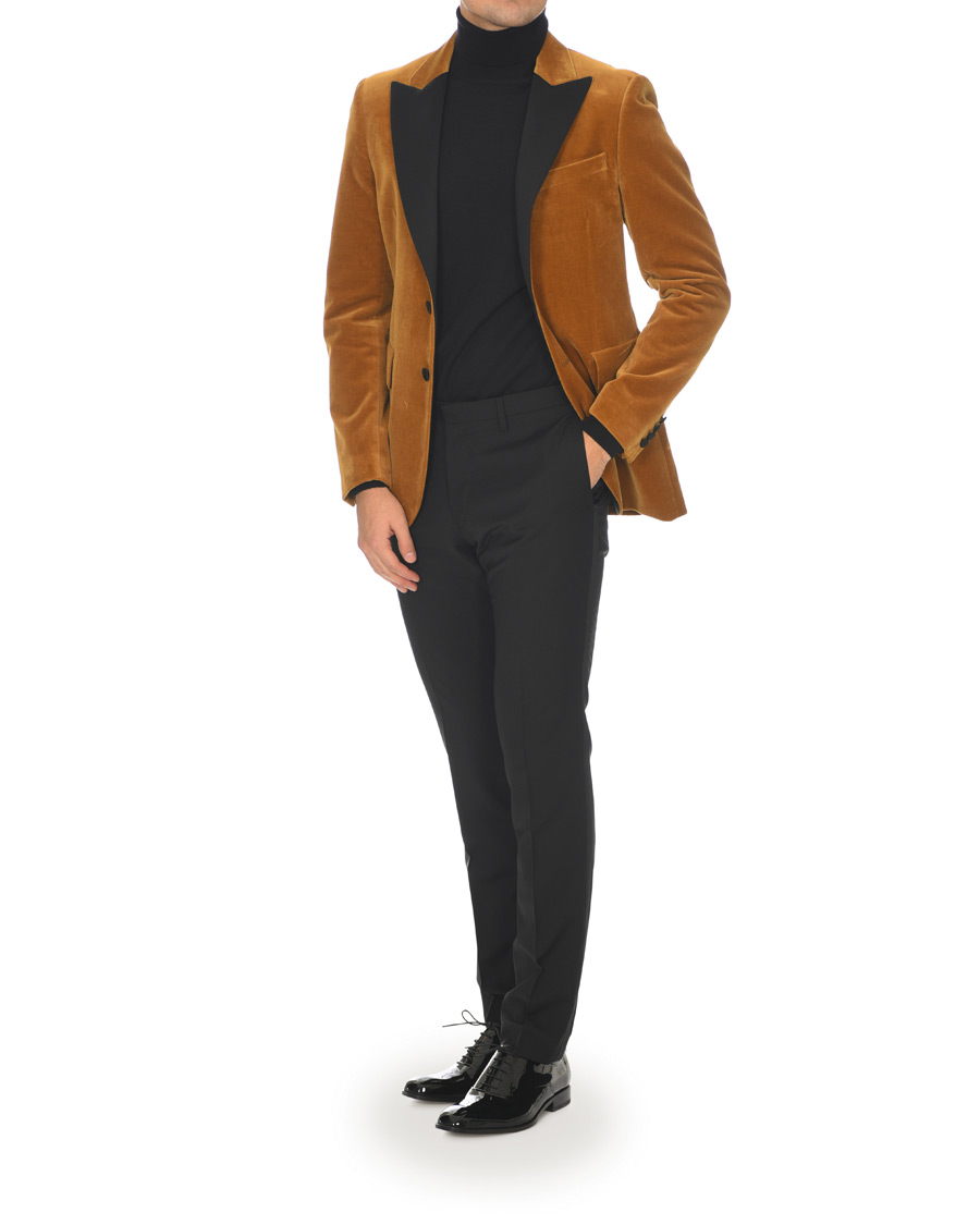 Herre | Dressjakker | Tiger of Sweden | 1903 Velvet Tuxedo Blazer Mustard