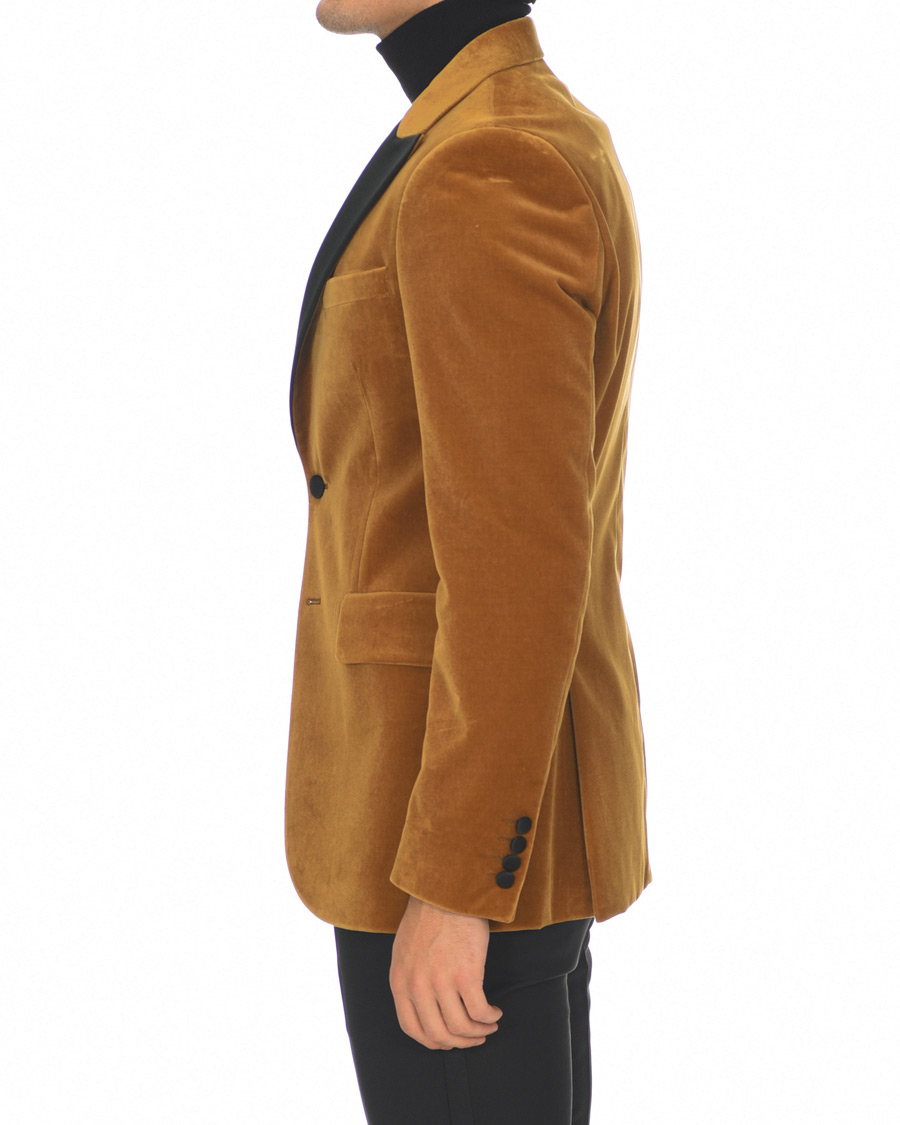 Herre | Dressjakker | Tiger of Sweden | 1903 Velvet Tuxedo Blazer Mustard
