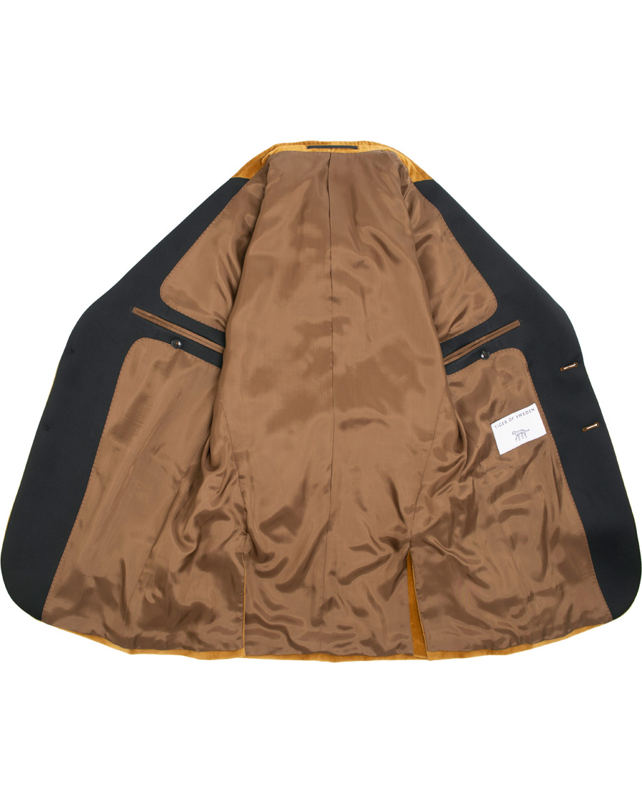 Herre | Dressjakker | Tiger of Sweden | 1903 Velvet Tuxedo Blazer Mustard