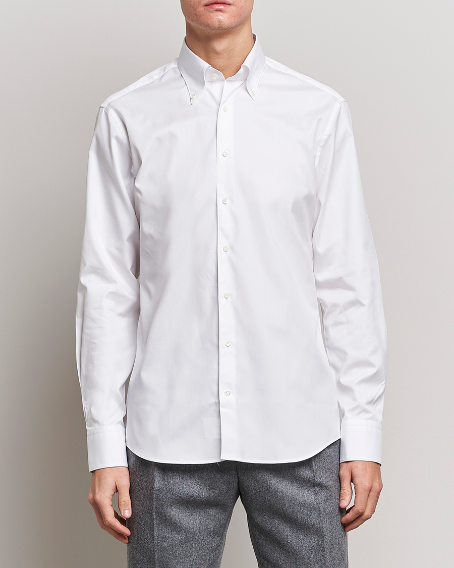 Herre | Festive | Stenströms | Fitted Body Button Down Shirt White