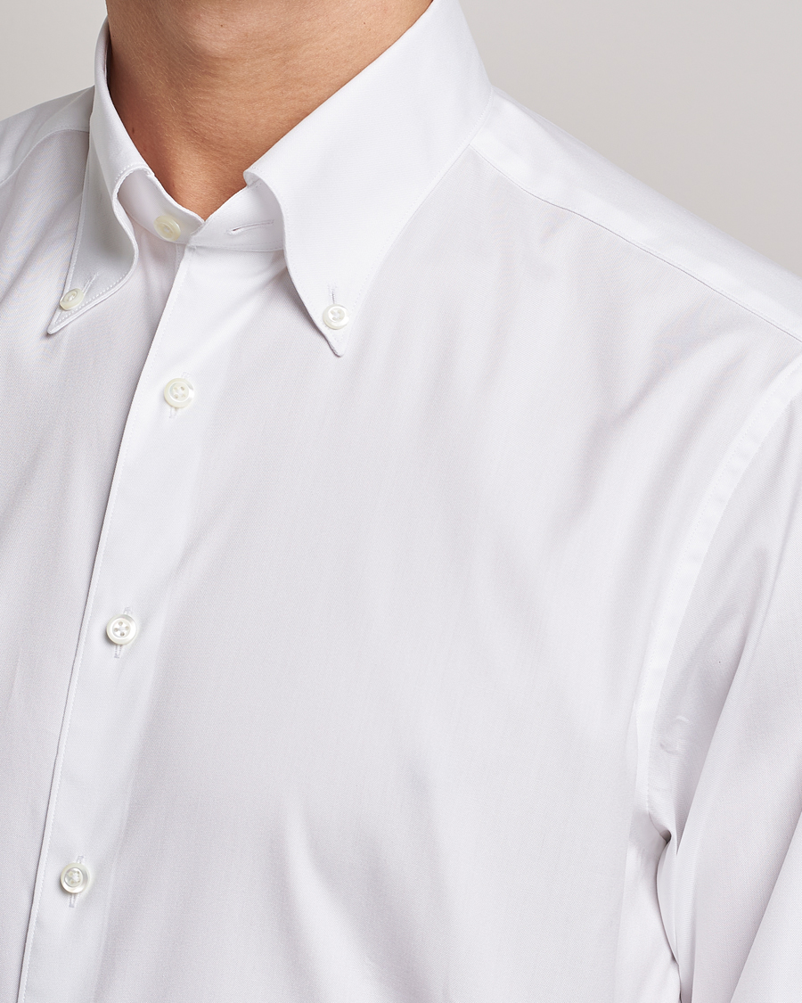 Herre | Skjorter | Stenströms | Fitted Body Button Down Shirt White