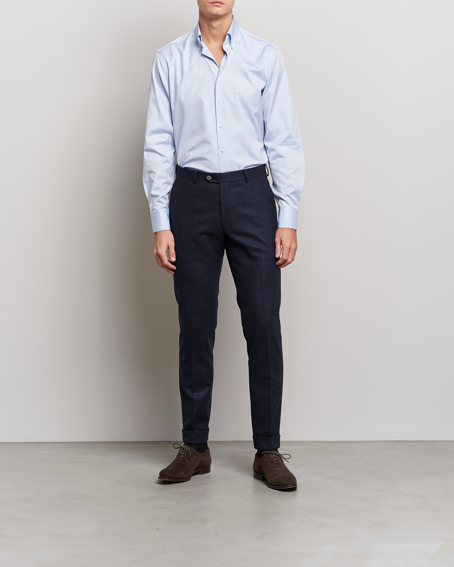 Herr |  | Stenströms | Fitted Body Button Down Shirt Light Blue