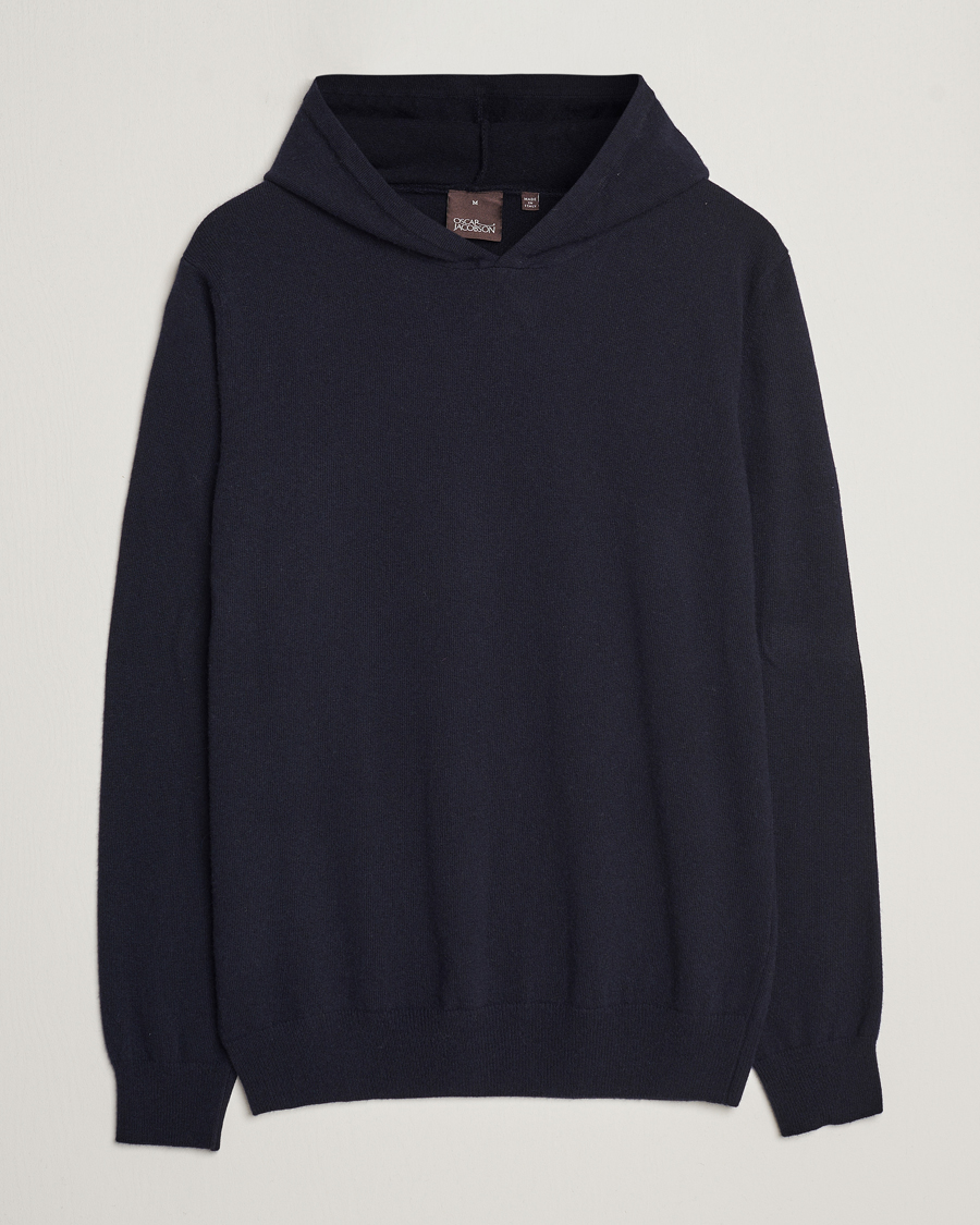 Herre | Gensere | Oscar Jacobson | Pascal Wool/Cashmere Hoodie Navy