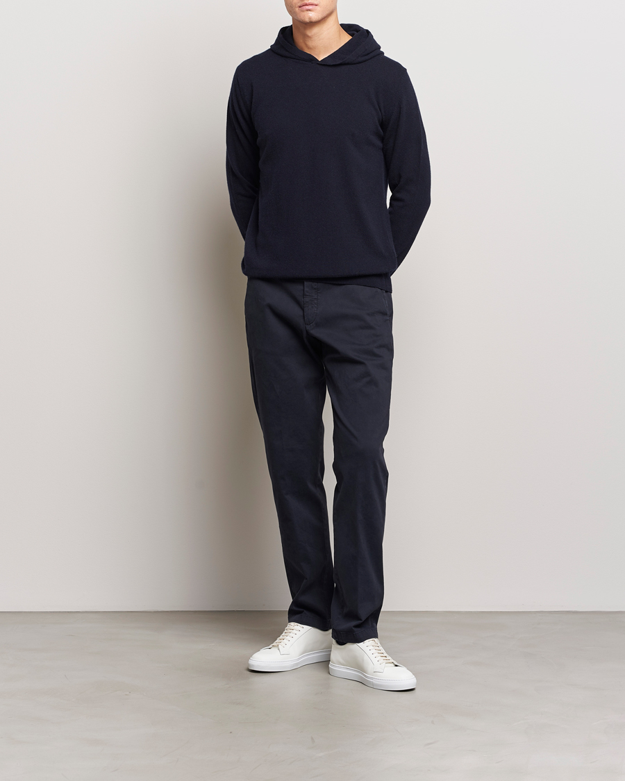 Herre | Gensere | Oscar Jacobson | Pascal Wool/Cashmere Hoodie Navy