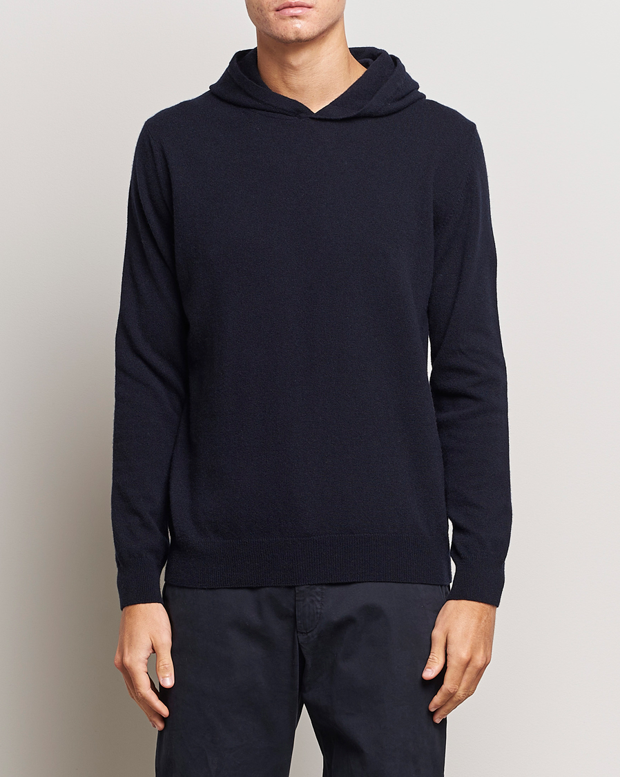 Herre | Gensere | Oscar Jacobson | Pascal Wool/Cashmere Hoodie Navy
