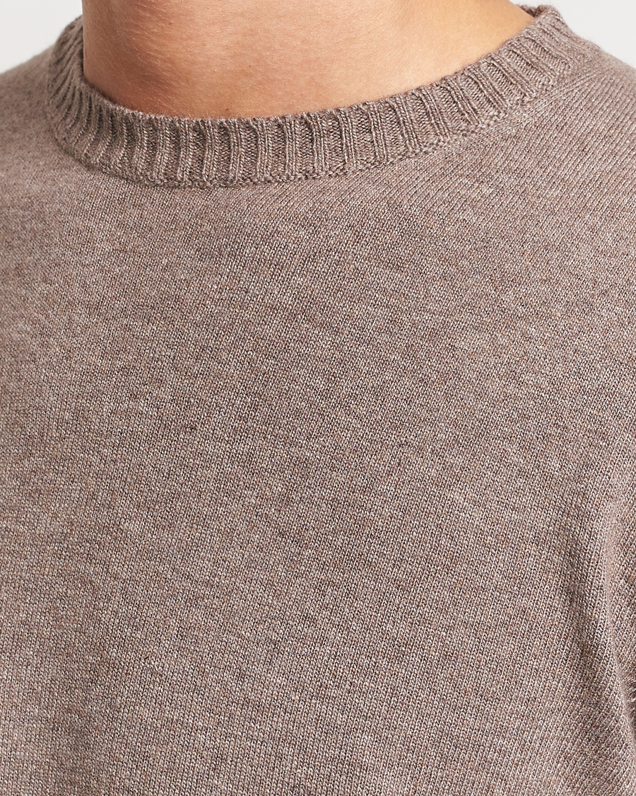 Herre | Gensere | Oscar Jacobson | Valter Wool/Cashmere Round Neck Light Brown
