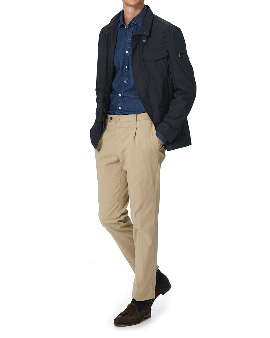Herre | Skjorter | Stenströms | Slimline Garment Washed Shirt Dark Denim