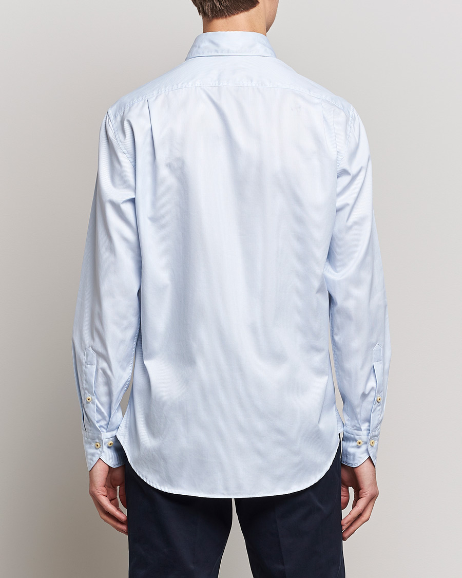 Herre | Skjorter | Stenströms | Fitted Body Pinstriped Casual Shirt Light Blue