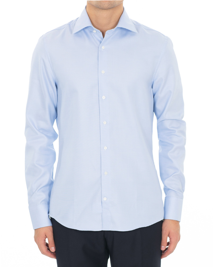 Herre | Skjorter | Stenströms | Slimline Houndstooth Shirt Blue