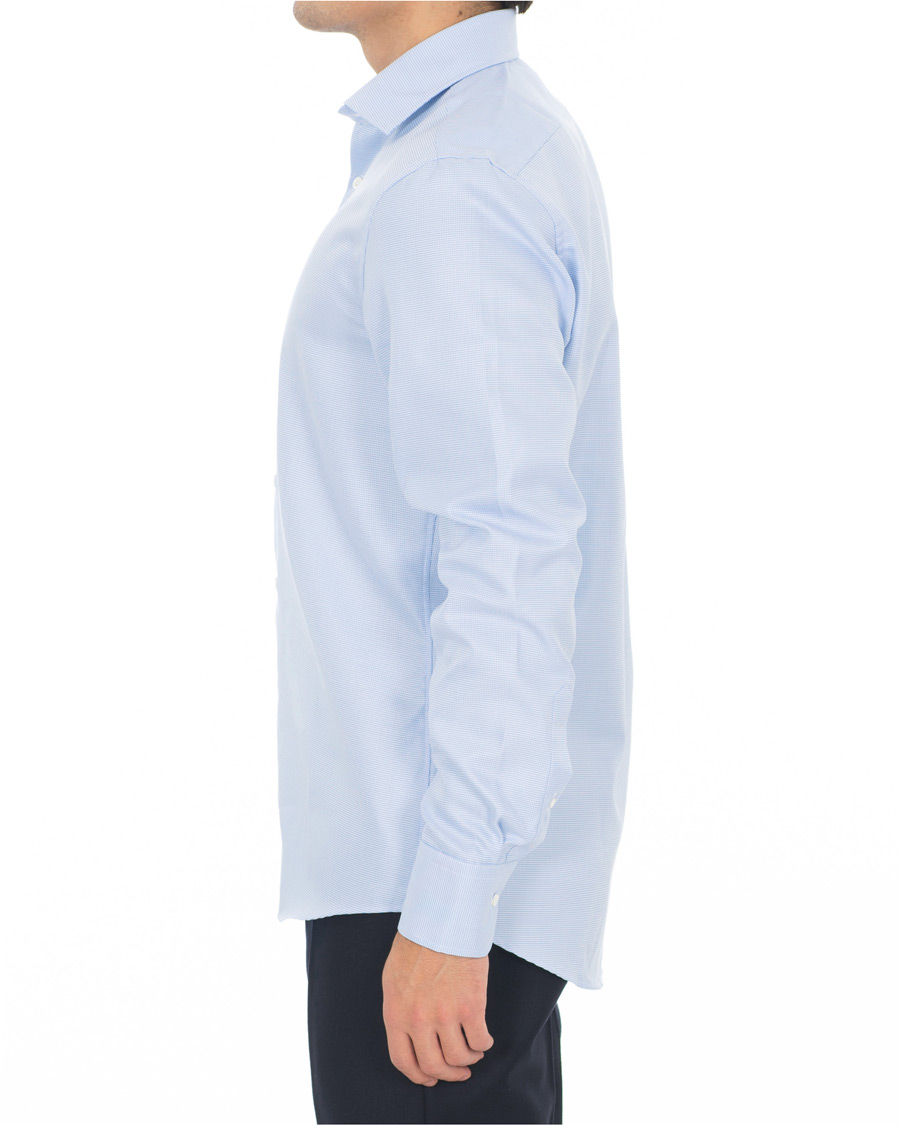 Herre | Skjorter | Stenströms | Slimline Houndstooth Shirt Blue