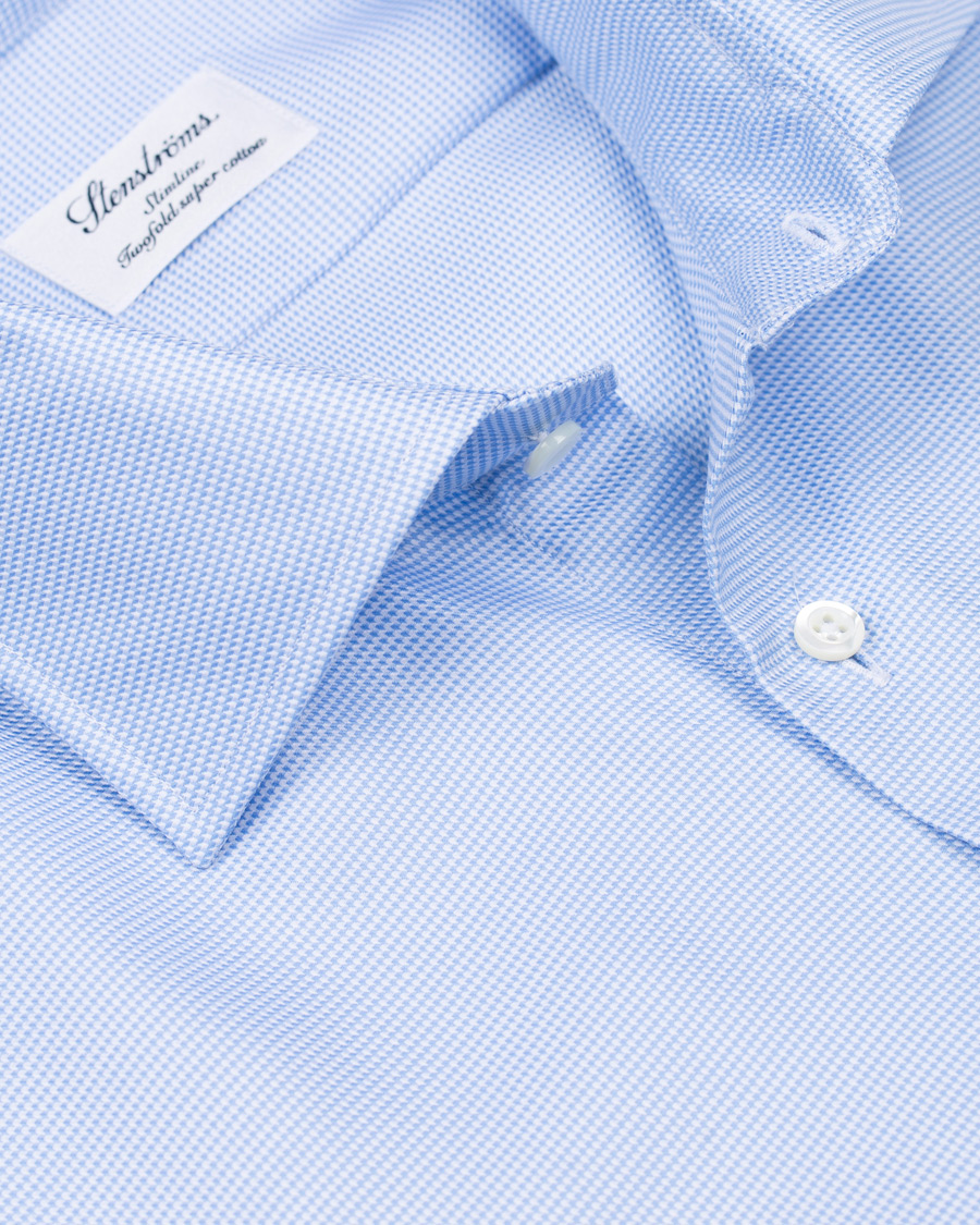 Herre | Skjorter | Stenströms | Slimline Houndstooth Shirt Blue