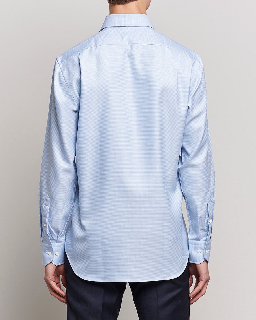 Herre | Skjorter | Stenströms | Fitted Body Houndstooth Shirt Blue