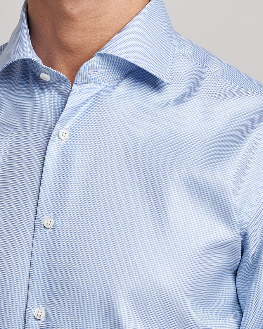 Herre | Skjorter | Stenströms | Fitted Body Houndstooth Shirt Blue