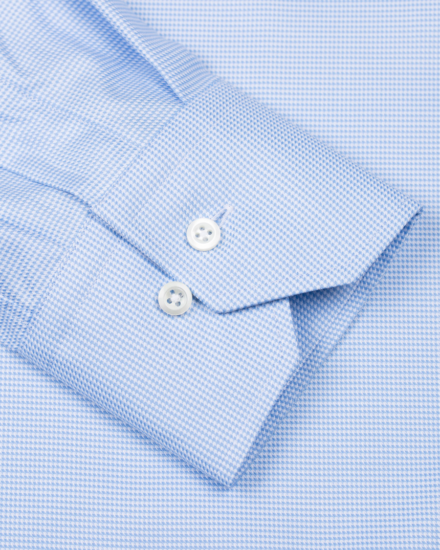 Herre | Skjorter | Stenströms | Fitted Body Houndstooth Shirt Blue