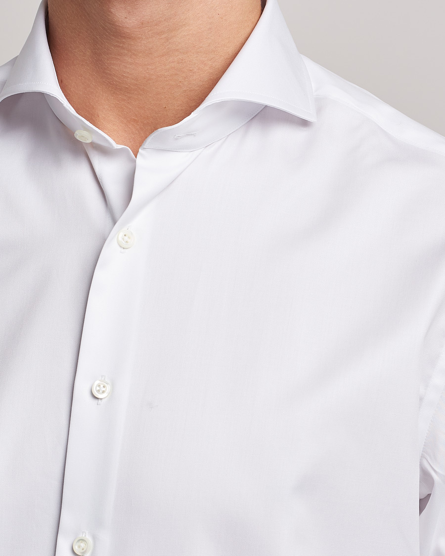 Herre | Skjorter | Stenströms | Fitted Body Extreme Cut Away Shirt White