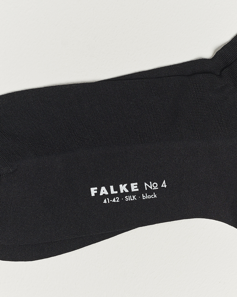 Herre | Sokker | Falke | No. 4 Pure Silk Socks Black