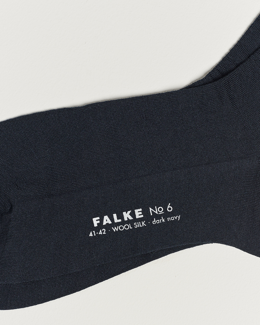 Herre | Undertøy | Falke | No. 6 Finest Merino & Silk Socks Dark Navy