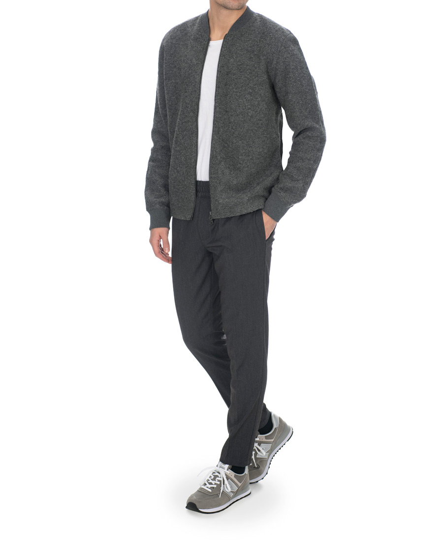 Herre | Gensere | Samsøe Samsøe | Samsøe & Samsøe Allaro Full Zip Wool Cardigan Dark Grey Melange