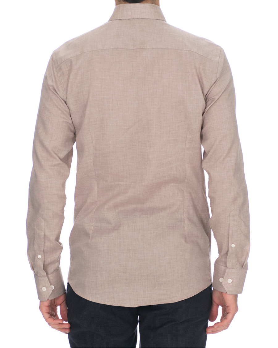 Herre | Skjorter | Eton | Slim Fit Lightweight Flannel Shirt Sand