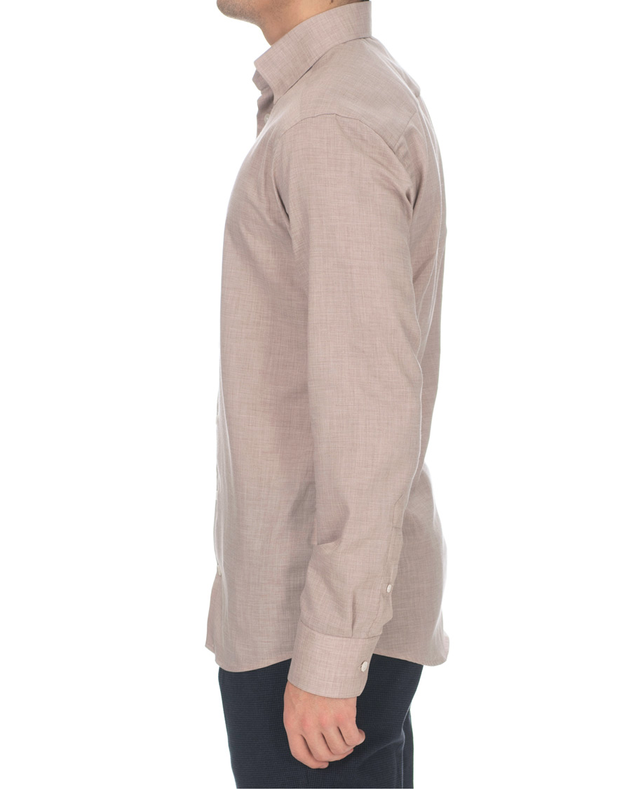 Herre | Skjorter | Eton | Slim Fit Lightweight Flannel Shirt Sand