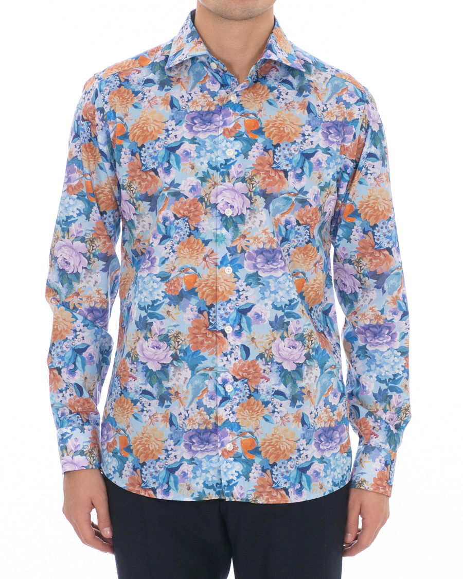 Herre | Skjorter | Eton | Slim Fit Floral Print Cut Away Shirt Multi