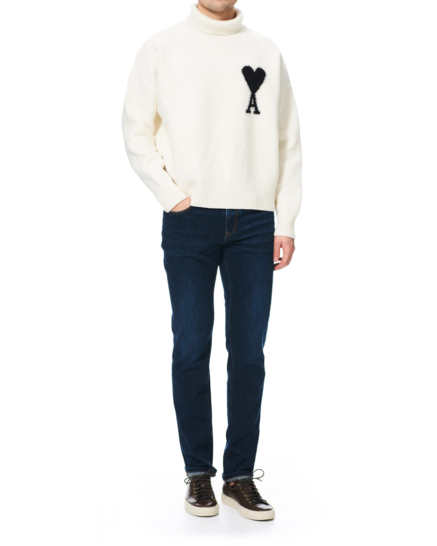 Herre | Gensere | AMI | Oversize Logo Wool Turtleneck Off White