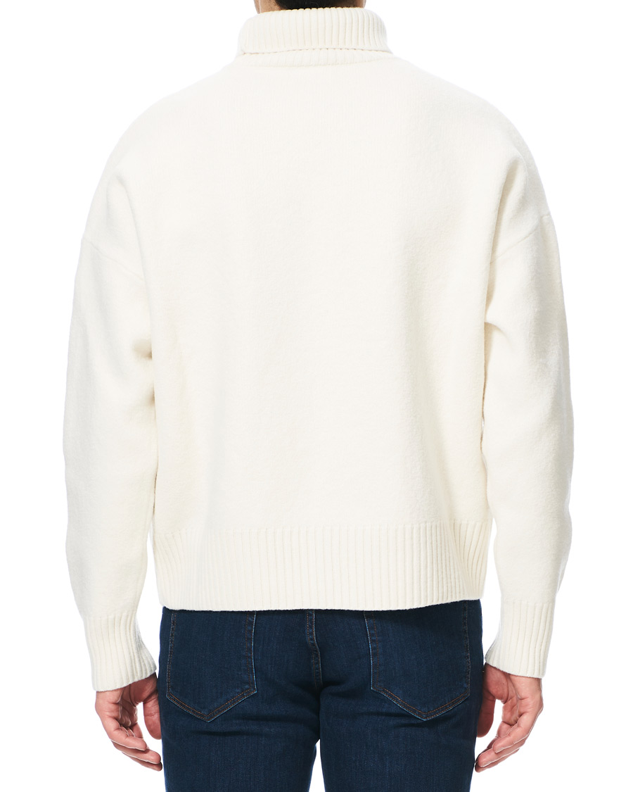 Herre | Gensere | AMI | Oversize Logo Wool Turtleneck Off White