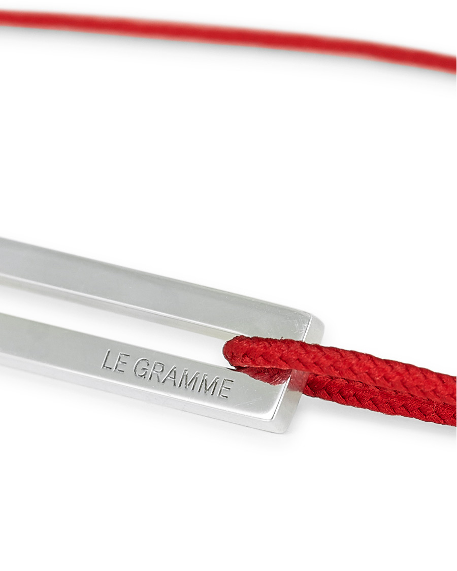Herre | LE GRAMME Cord Bracelet Le 17/10 Red/Sterling Silver | LE GRAMME | Cord Bracelet Le 17/10 Red/Sterling Silver