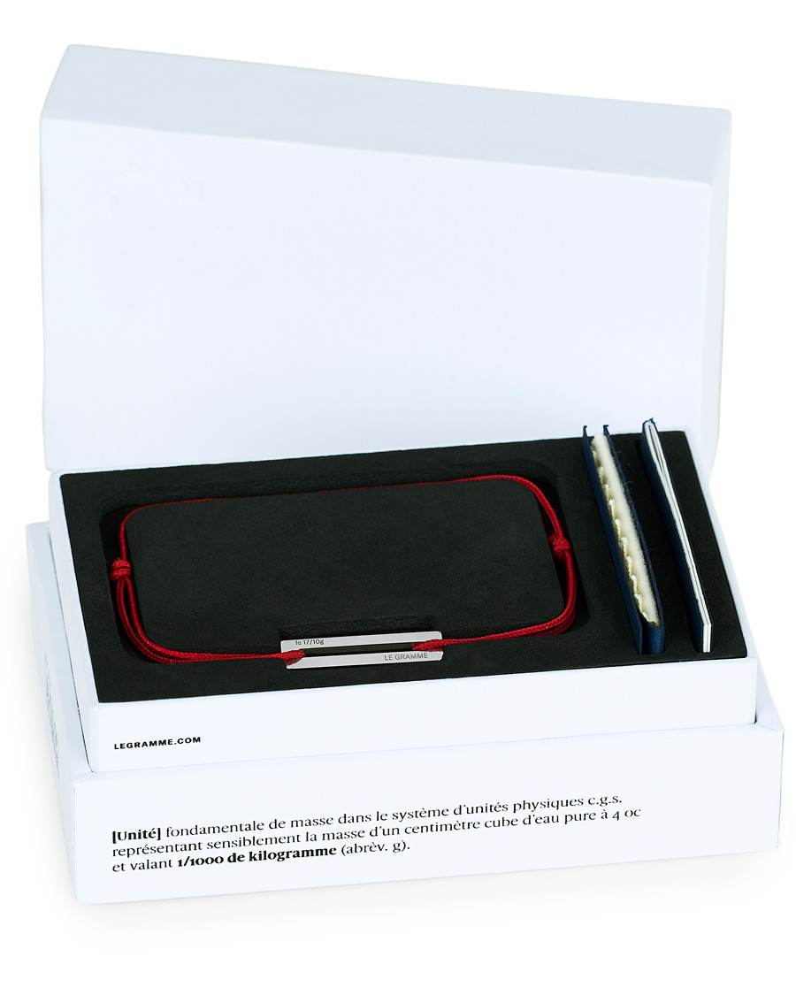 Herre | LE GRAMME Cord Bracelet Le 17/10 Red/Sterling Silver | LE GRAMME | Cord Bracelet Le 17/10 Red/Sterling Silver