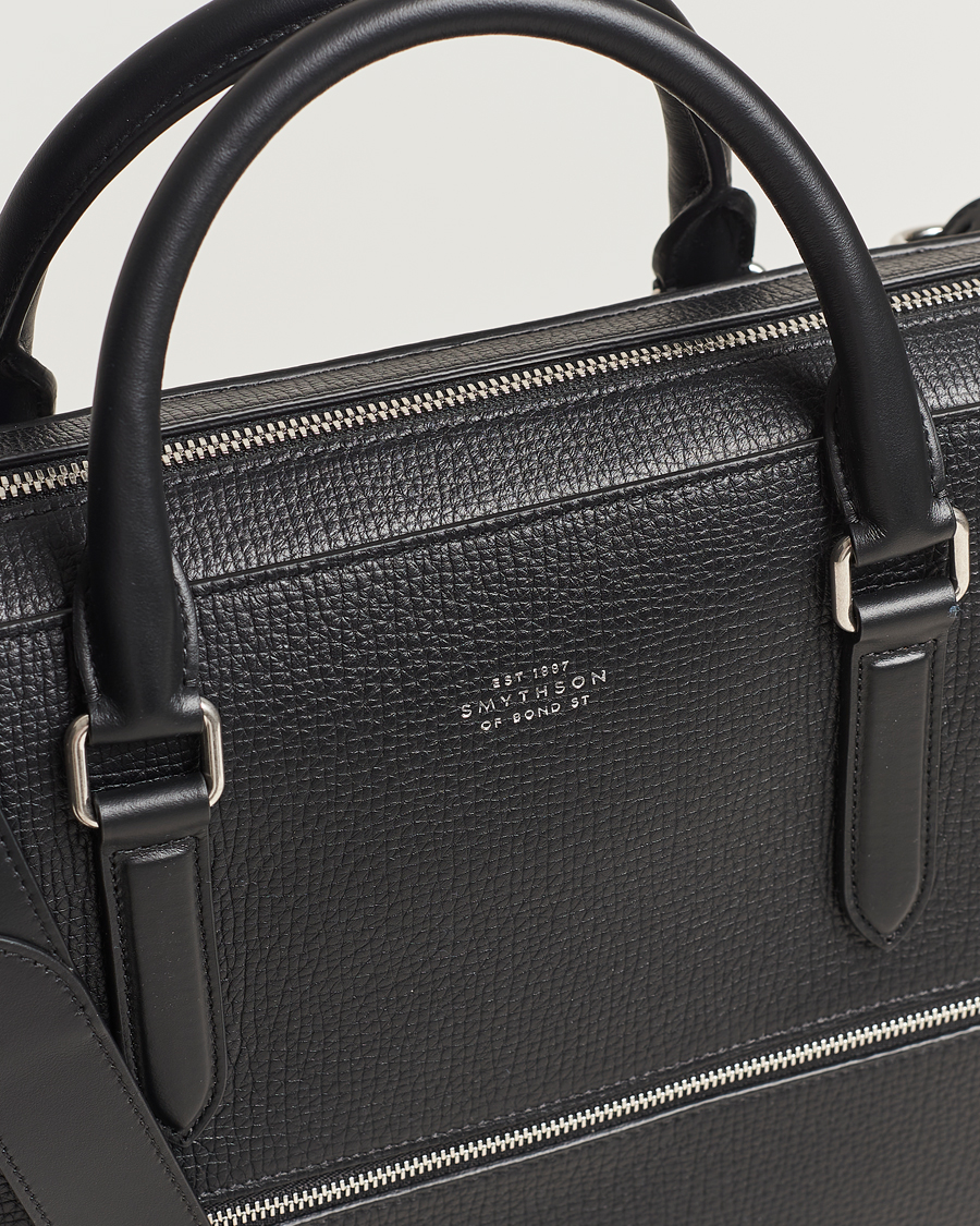 Herre | Vesker | Smythson | Ludlow Slim Briefcase With Zip Front Black