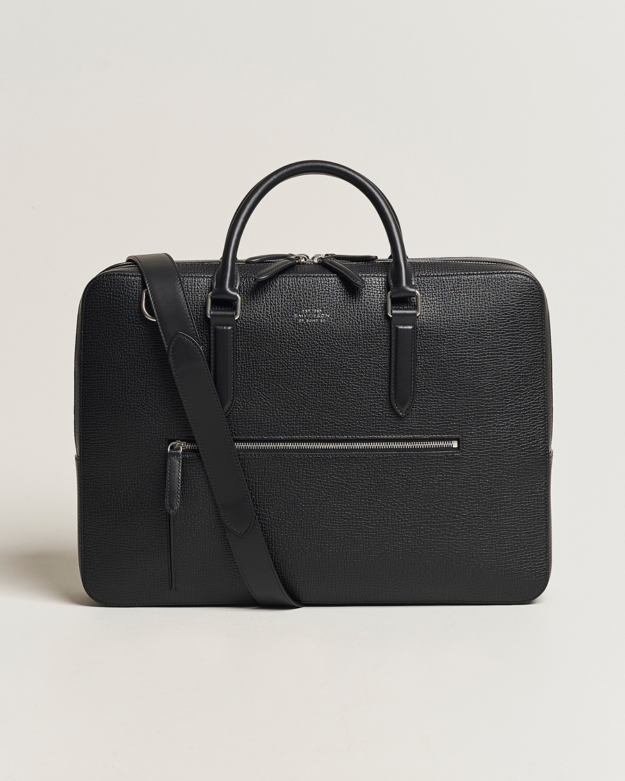 Herre | Vesker | Smythson | SmythsonLudlow Large Briefcase With Zip FrontBlack
