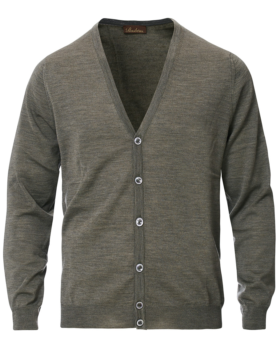 Herre | Gensere | Stenströms | Merino Zegna Knitted Cardigan Pistachio