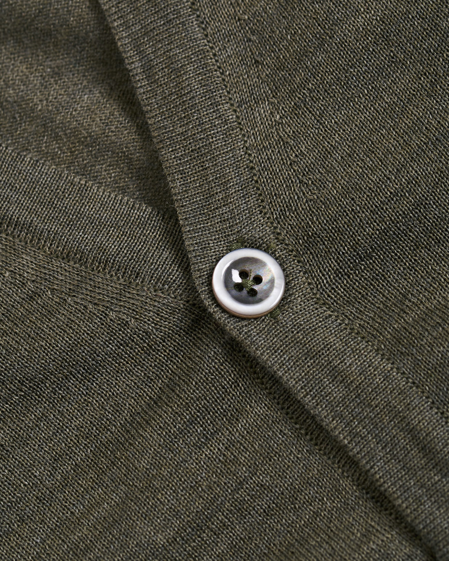 Herre | Gensere | Stenströms | Merino Zegna Knitted Cardigan Pistachio