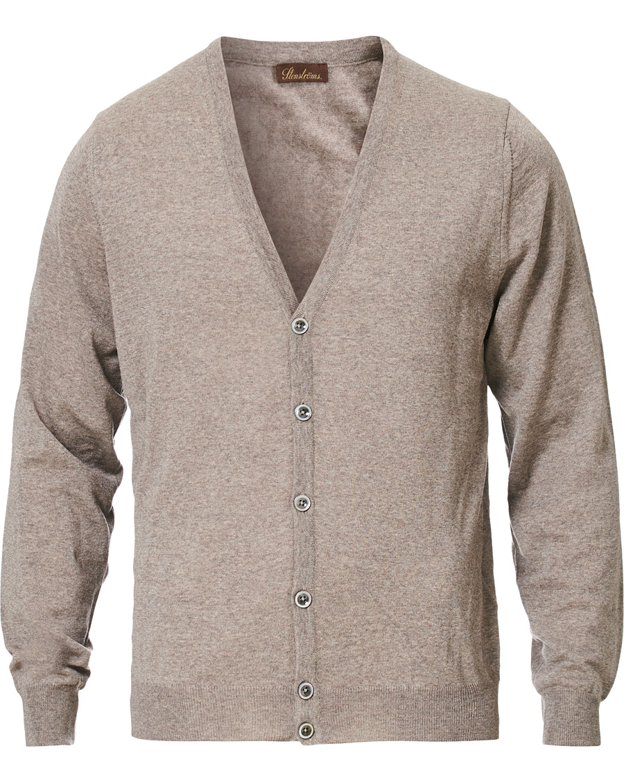 Herre | Gensere | Stenströms | Merino Zegna Knitted Cardigan Beige