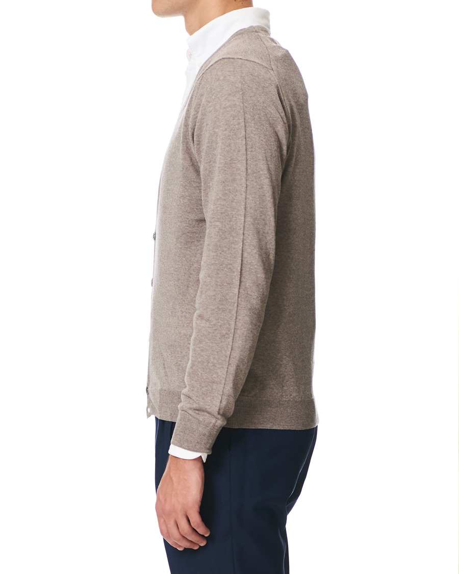 Herre | Gensere | Stenströms | Merino Zegna Knitted Cardigan Beige
