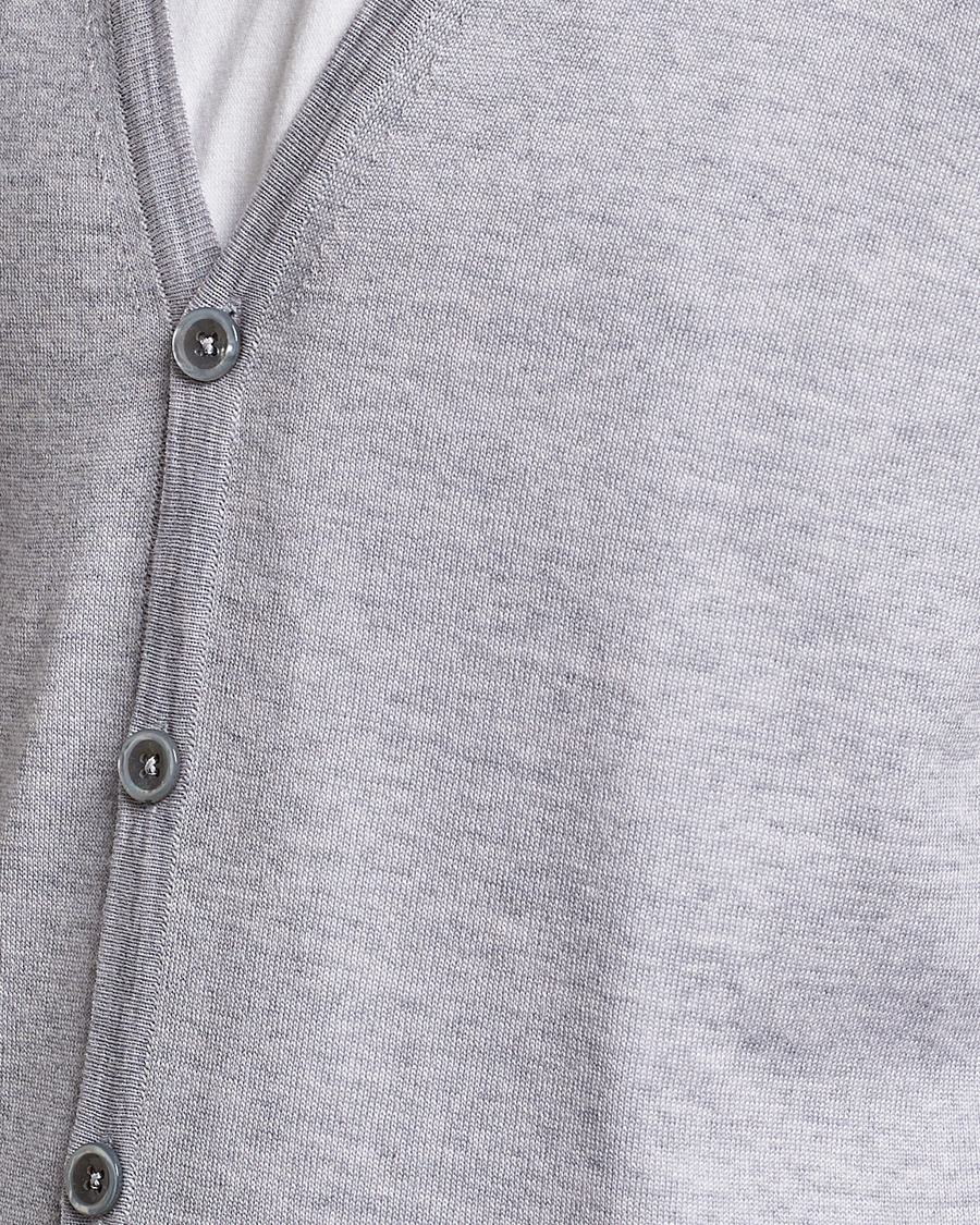 Herre | Gensere | Stenströms | Merino Zegna Knitted Cardigan Light Grey